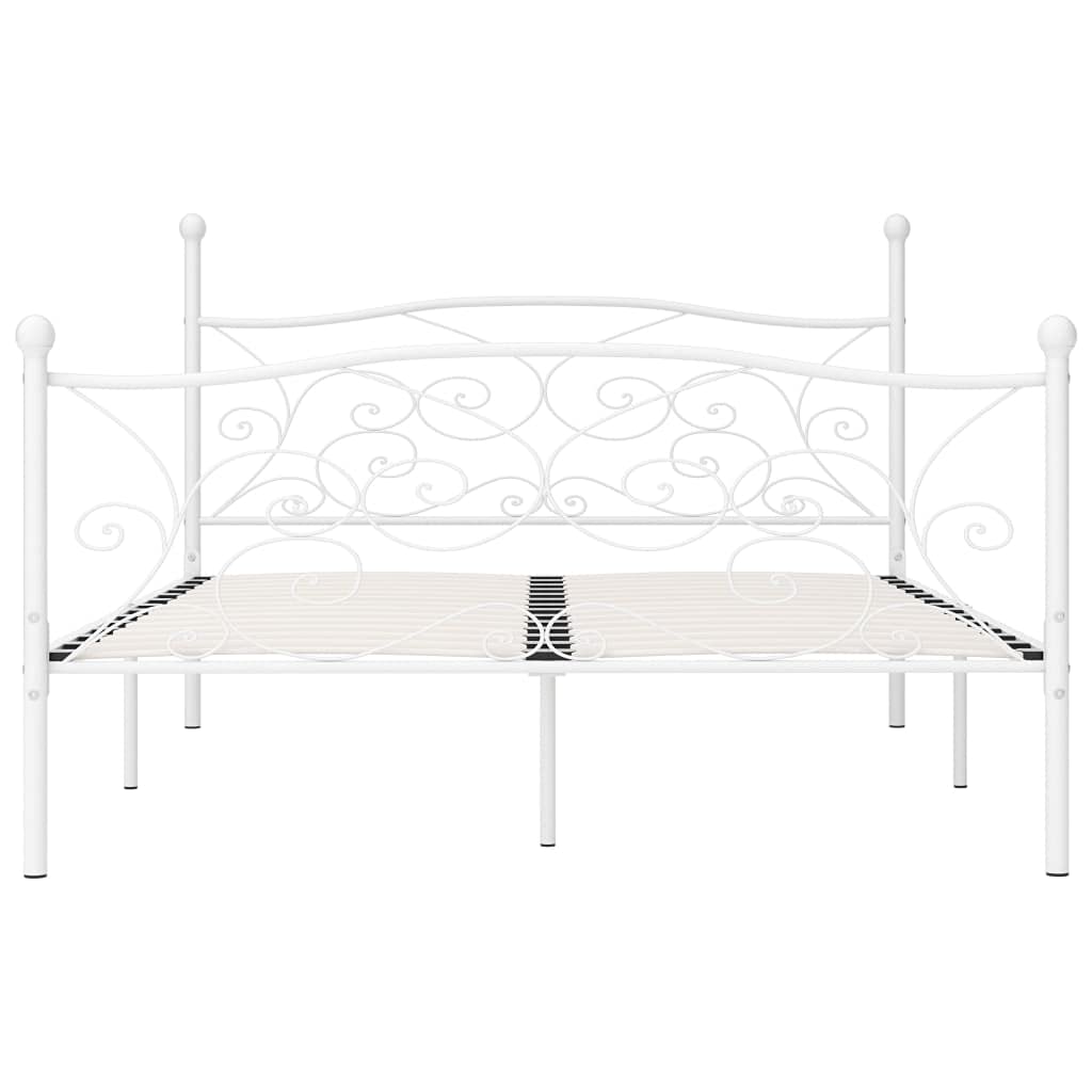 Metallo verniciato a polvere Giroletto matrimoniale Bianco 180x200 cm