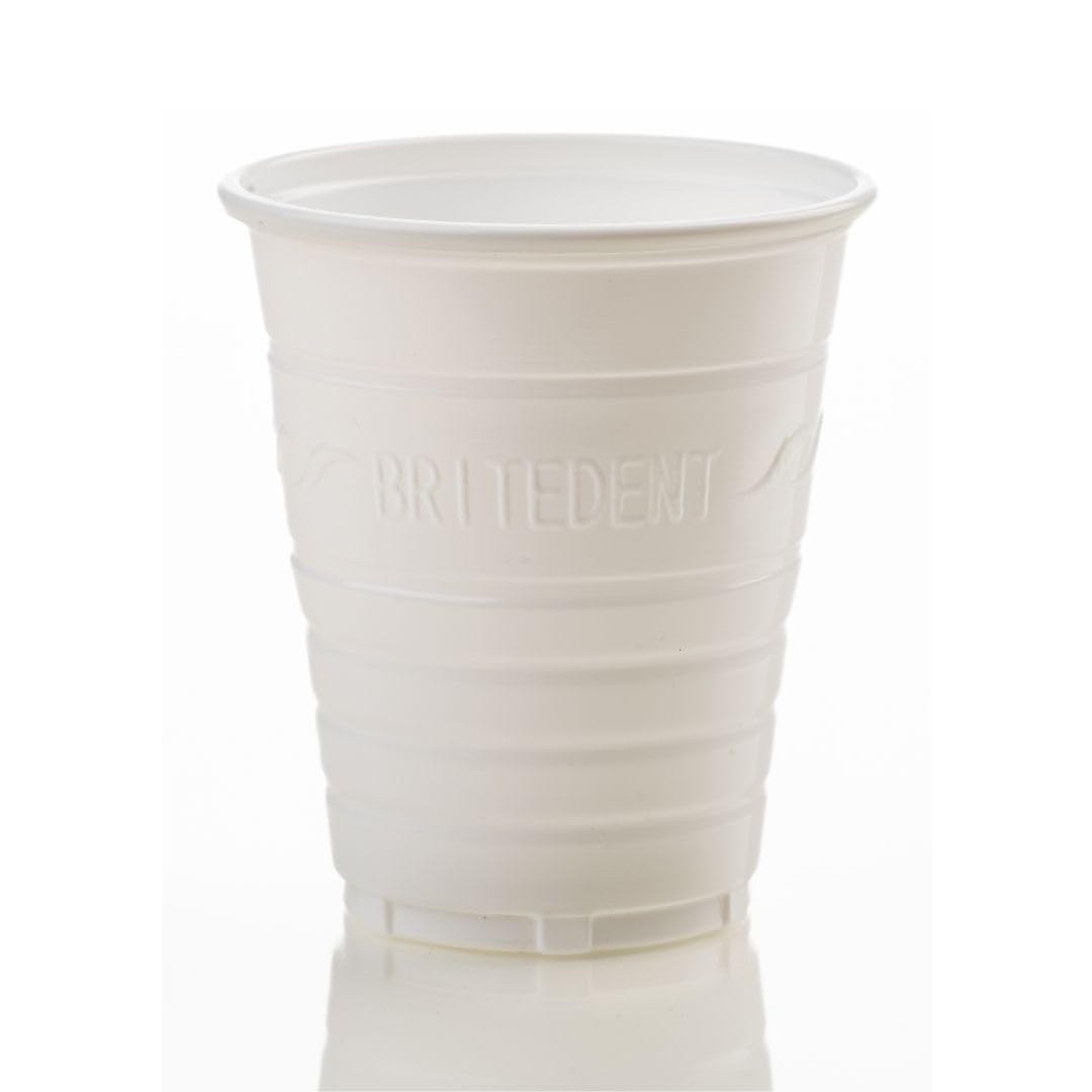 Disposable Plastic Cups. Plastic Containers 5 oz with Embossed Grip. Drinking Cups for Dental Offices, Hospitals, Home, Office, Picnic. Universal Small Plastic Cups. (1000, White)