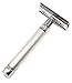 Edwin Jagger 3ONE6 DE Stainless Steel Safety Razor, Grooved, 1x Pack of Razor Blades (Stainless-Knurled)