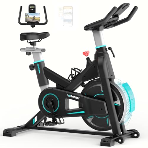 [UPGRADE] Wenoker Cyclette Bicicletta con APP Resistenza Magnetica Bicicletta Stazione per Casa, Bicicletta Indoor con Silenziosissimo, Volano Pesante e Migliorato Monitor LCD, Fino a 160KG