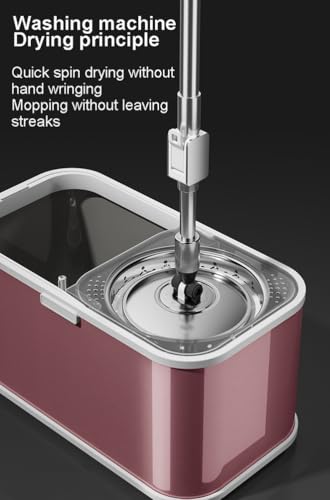 Eficiente sistema de cubo giratorio con escurridor, solución duradera de limpieza de suelos, incluye 3 recambios de repuesto, ideal para uso doméstico, fácil de usar y de larga duración
