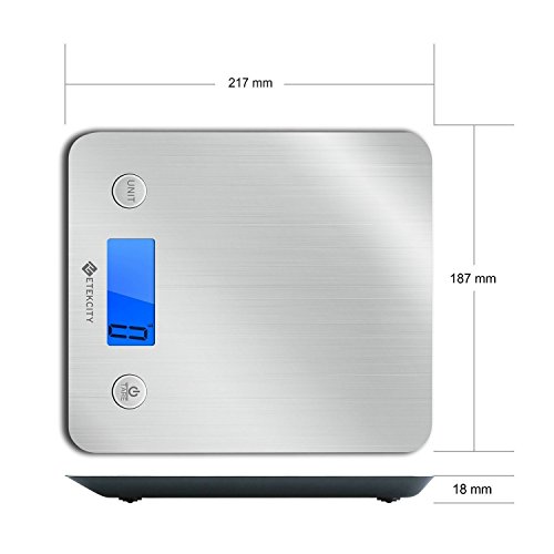 Etekcity Küchenwaage Digitalwaage, Elektronische Waage aus Edelstahl 5kg/11lb(1g/0.1oz), Briefwaage Feinwaage mit 30… – Bild 3