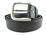 Pelgio Genuine Python Snake Skin Casual Men's Belt 46' Long (Black)
