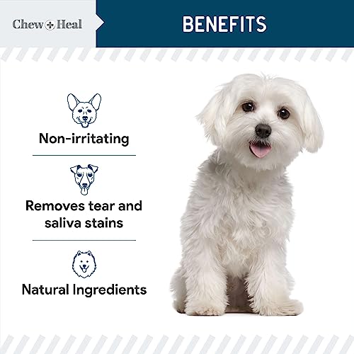 Chew + Heal Labs Pet Tear Stain Remover for Dogs - 120ml (4oz) Water-Based Dog Eye Wash & Cleaner - Dissolves Gunk & Buildup - Aloe Vera & Cucumber Extract - Image 4
