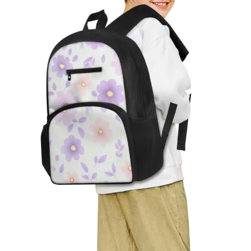 Mochila escolar flores rosa gran capacidad y ligereza para el instituto 3