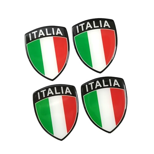 Image of PTDecals 4 PCS 4x5CM Soft Flexible Epoxy Italy Italian Flag Emblem Sticker Decals for Vehicle Auto Car Motorcycle Helmet Home Decoration