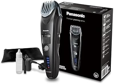 Panasonic ER-SB40-K803 Trimmer de Barba para Hombres, Cortapelos Portátil Resistente Al Agua, 20 ajustes de longitud, Accesorio de Peine, Inalámbrico y con Cable, Indicador de Batería LED, Negro
