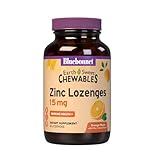 Bluebonnet Nutrition Earthsweet Zinc Lozenges 15mg Chewables, Plus 100mg of Vitamin C, Soy-Free, Gluten-Free, Kosher Certified, Dairy-Free, Vegan, Orange Flavored, 60 Lozenges