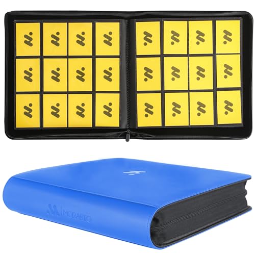 Image of Card Binder 12 Pocket,Trading Card Binder Holds up to 1200 Cards with 50 Sleeves,Zipper Card Holder Album Compatible with TCG Card /Game Cards /Sports Card