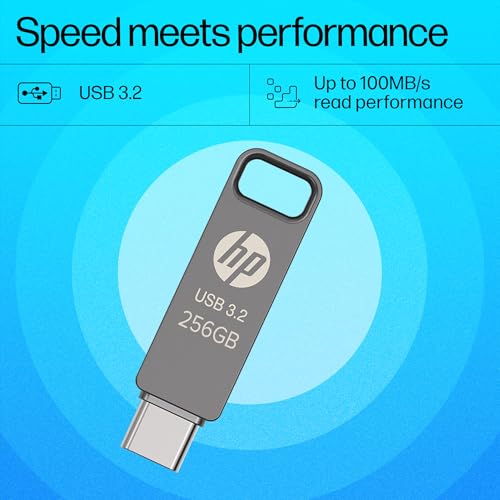 Image of HP 886C 256GB OTG Flash Drive 3.2 Rock /Metallic Swivel Design /Durable Metal Material