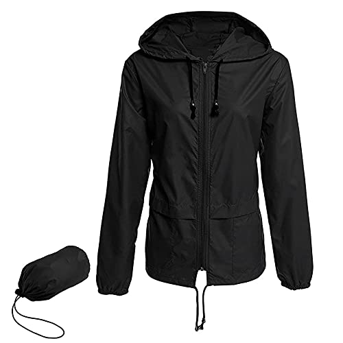 Zando Lightweight Rain Jacket Women With Hood Packable Raincoats For Adults Women Plus Size Rain Jackets For Women Waterproof Anorak Jacket Womens Windbreaker Jacket Black Xl #TOP3