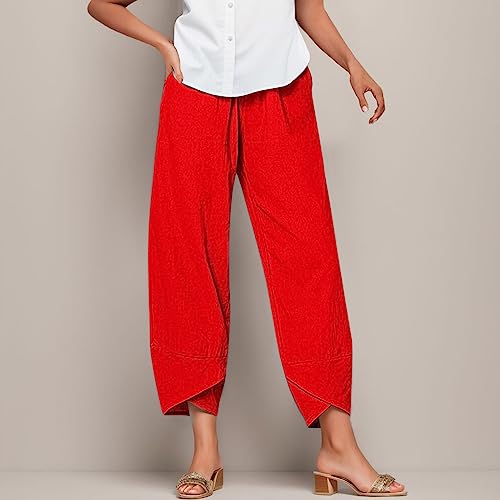 Capri Pants for Women Palazzo Lounge Pants Wide Leg Printed Cropped Bottoms Baggy Trousers Sweatpants with Pockets Wide Leg Pant Baggy Shirts Winter Pajama White Wide Leg Sweatpants2