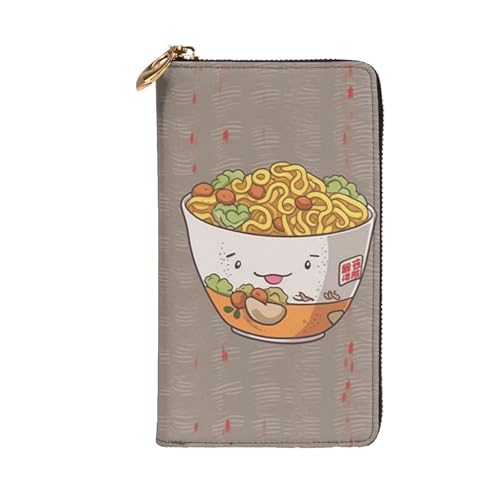 Egg Cup Noodle Ramen Wallet for Men Women Long Purse Leather Clutch Large Business Handbag Travel Phone Holder Credit Card Holder Money Case with Zipper Leather Wallets Gift2
