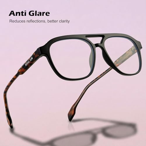 Image of ROYAL SON Blue Cut Computer Glasses | Anti Glare & Blocks Harmful Rays | UV Protected | Full Rim | Square | Men & Women | Small | SF-RS9090