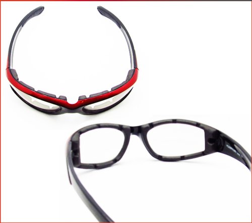 Bikershades Motorcycle Night Glasses Safety Foam Padded Black With Red Frame For Men And Women #TOP2