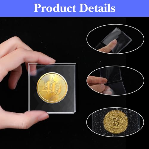 300 pcs Doble bolsillo para monedas 2x2 miniatura 3
