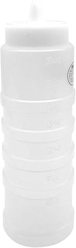 GARASANI Dispensador de botellas de condimentos exprimibles de salsa de 4 agujeros (24 oz - 23.7 fl oz)
