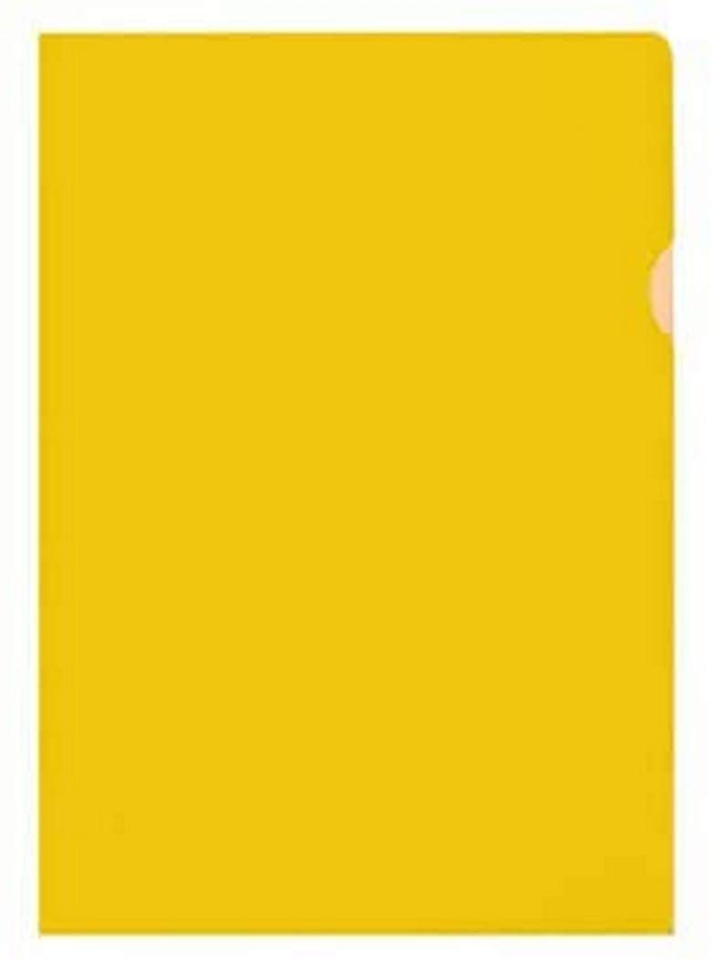 Kangaro Document Wallet A4 PP 120 Micron Transparent Grained Yellow Pack of 10 K-34008 31 x 21.6 x 0.4