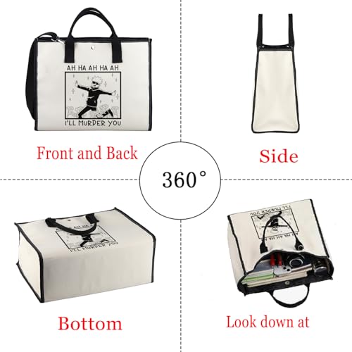 Bolso tote inspirado en JJK (Jujutsu Kaisen), regalo para fans del manga y anime, con frase 'I'll Murder You' miniatura 5