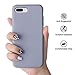 Vooii Compatible with iPhone 8 Plus Case, iPhone 7 Plus Case, Soft Silicone Gel Rubber Bumper, Microfiber Lining Hard Shell Shockproof Full Body Protective Cover Lavender Grey
