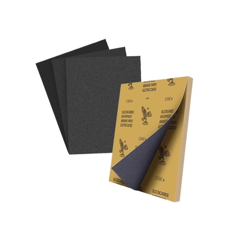 Papier Abrasif à Sec et à l’Eau, Carbure de Silicium 60–2000 Grains, 1–20 Feuilles, Bois Métal Céramique, Polissage Auto & Retrait Rayures(1200 mesh 20 pcs)