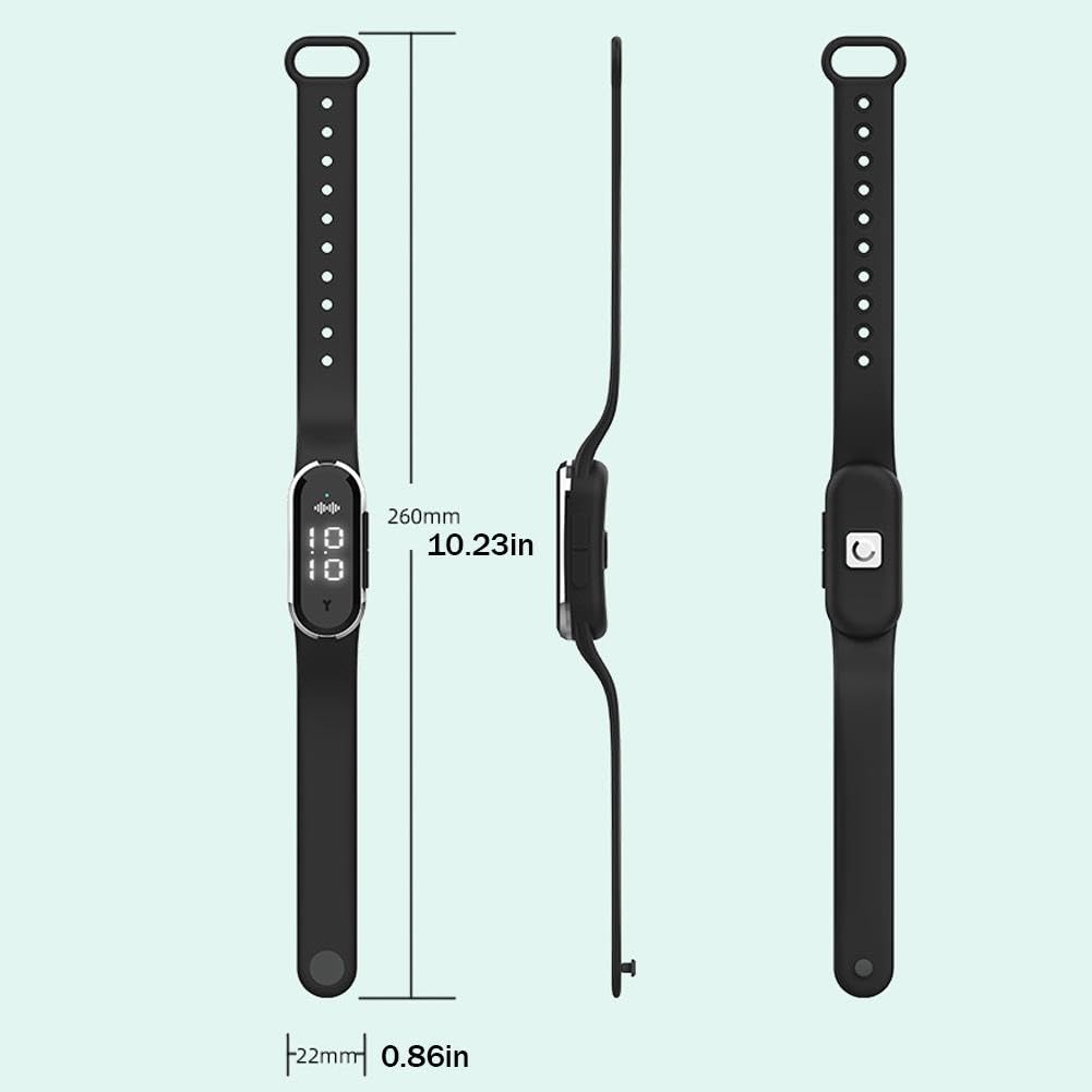 Braccialetto repellente per zanzare a ultrasuoni, durata della batteria di 150 ore, orologio con cinturino regolabile in silicone, impermeabile, per esterni, anti zanzare, per bambini e adulti (nero)