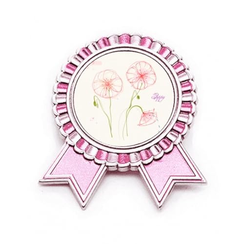 Broche pour médaille de lauréat rose en métal aux finitions florales