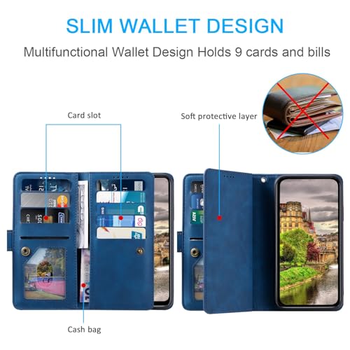 Coque Cuir iPhone 14 Pro Max Bleu : Ne Perdez Plus Vos Cartes En Déplacement