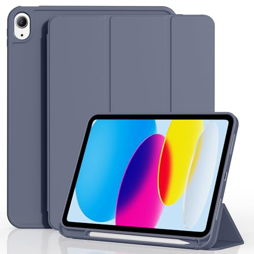 BQDIYOO iPad A16 ��11����/��10���� �Ή� �P�[�X �y���V���z���_�[�t�� 11�C���` 2025�N���f��/10.9�C���` 2022�N���f���p ����Wake/Sleep�@�\���� �X�����O�܂�X�^���h �ی�J�o�[ TPU�\�t�g�w��, �p�[�v