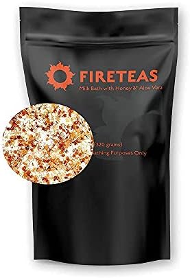 FIRETEAS Coconut Milk Bath, Honey & Aloe Vera - Himalayan Salt, Dead Sea Salt, Epsom Salt, Coconut Milk Powder, Honey Granules & Aloe Vera Extract Powder. Cleansing & Detoxing.