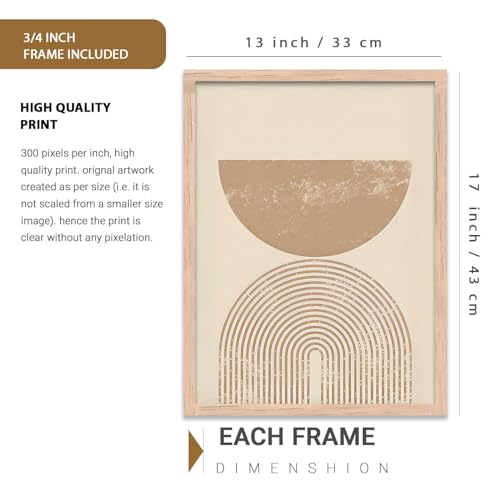 Image of kotart Boho Art Home Decoration Painting | Paintings With Frame For Living Room Bed Room Hotel Wall Decor Digital Reprint Set of 3 (13X17 inch)
