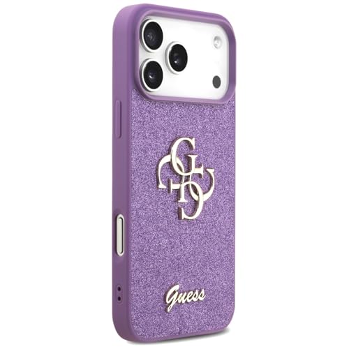 Coque iPhone 17 Pro Max Guess violette antichoc paillettes fixe 4G