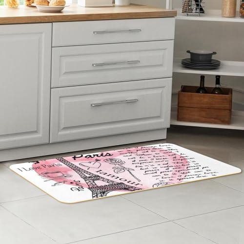 Tapis de cuisine Tour Eiffel antidérapant aux finitions soignées lot de 2 - 7