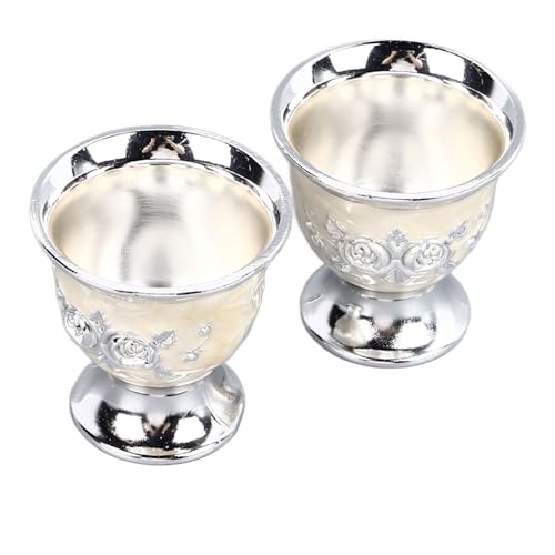 Aeun Taza de té, Copa de Vino Multiusos Decorativa Plateada Vintage Elegante para Cafeterías Elegantes