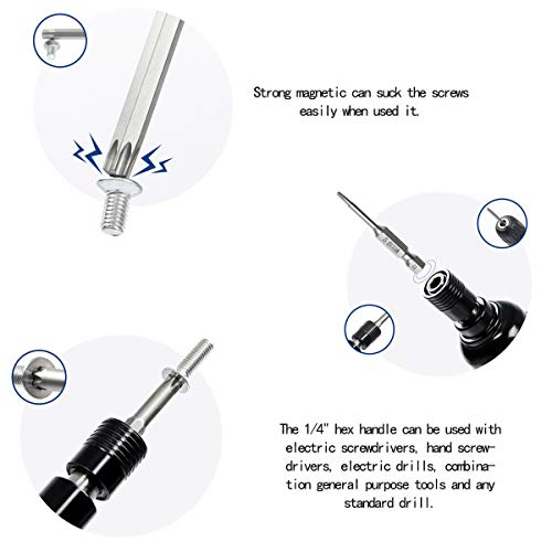 10Pcs 2.5"/65Mm T20 Torx Head Screwdriver Bit Set, 1/4 Inch Hex Shank With Quick Release Slot,S2 Steel Magnetic Security Tamper Proof Star 6 Point Screw Driver Kit Tools #TOP3