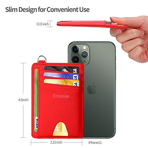 Image of Slim Minimalist Front Pocket Wallet, RFID Blocking Credit Card Holder Wallet with Detachable D-Shackle for Men Women
