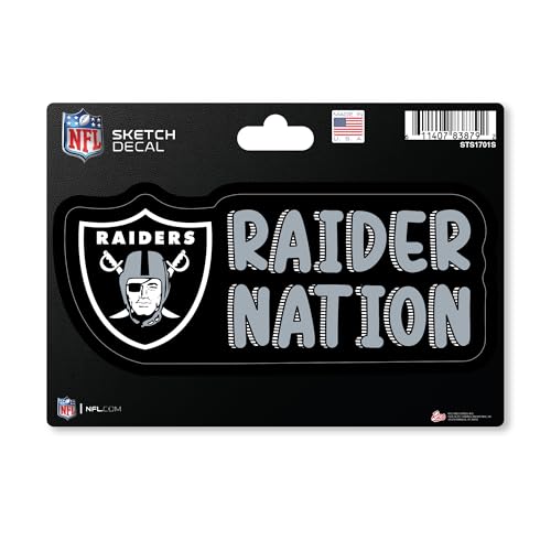 Rico Industries NFL Football Las Vegas Raiders Sketch Look 4" X 6" Decal