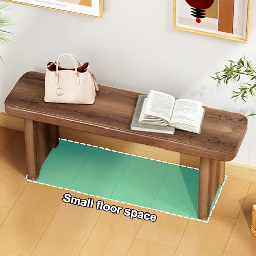 Banco de madera para zapatos de madera maciza con acabado premium rustico marron 4
