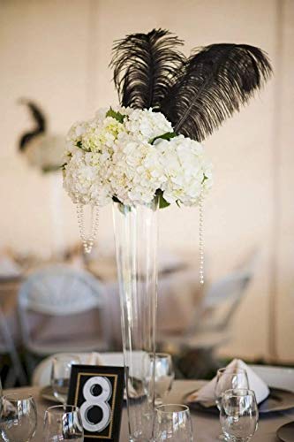 Lanshi Natural 16-18 Inch(40-45Cm) Ostrich Feathers Plume For Wedding Centerpieces Home Decoration Black 10Pcs #TOP2