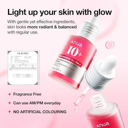 Image of Anua Niacinamide 10 + TXA 4 Serum, Korean Skincare, 1.01 fl.oz | Dark Spot Care, Hyaluronic Acid, Tranexamic Acid, Lightweight & Hydrating All-in-One Daily Facial Serum for Glass Skin