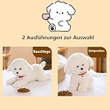 Bichon Frise Kuscheltier,Weiches Stofftier Simulation Stehendes Liegend,Pudel Kuscheltier Weiss,Realistisch Teddy Dog, Für Die Heimdekoration Geburtstagsgeschenke Geschenk Kinder (30cm,Stehen)
