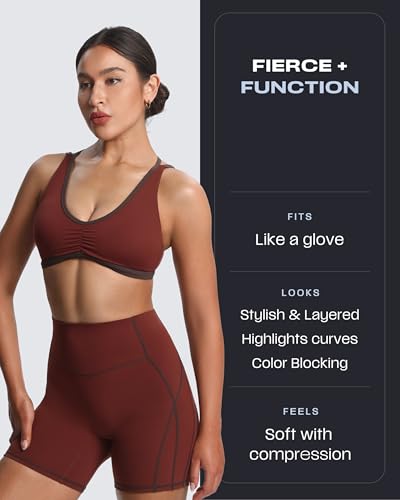 Aoxjox Lexi Lined Workout Biker Shorts for Women Tummy Control High Waisted Exercise Athletic Gym Running Yoga Short 6"3