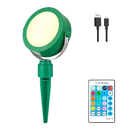 BIGMONAT Cordless Landscape Light Rechargeable, Color Changing Planter Spotlight Indoor Outdoor, RGB Garden Lighting with Remote, Waterproof Halloween Christmas Light for Potted Tree Patio Yard Decor