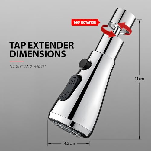 Image of MIORAH Kitchen Tap Extender - 360 Rotating Faucet Extension for Kitchen Sink | Water Saving & Easy Install