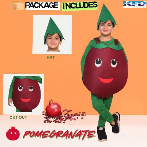 Image of Kaku Fancy Dresses Fruit and Vegetable Costume Paper Cutout with Cap For Kids | Healthy Food Costume For Boys & Girls (Tracksuit Not Included)