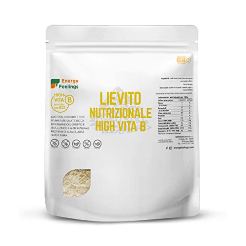 F Energy Feelings Energy Feelings Lievito Alimentare Nutrizionale in Scaglie 1Kg | Lievito con Vitamina B12 Naturale | Integratore in Fiocchi Senza Glutine e Vegano 51% Proteine