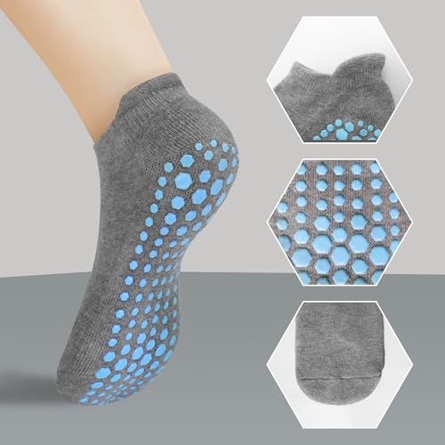Pilates Grip Socks Women Lady Non Slip Yoga Socks Anti-Skid Thickening Ankle Sock Barre Training Gym Home 2/4 Pairs2
