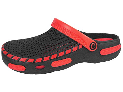 Coolers Hombre Playa Jardín Yarda Piscina Mula EVA Zapatos Zuecos Tamaños 7-12 - Negro, Hombre, 42 EU