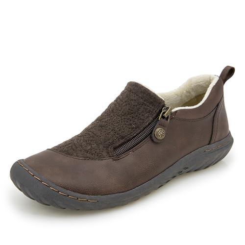 Image of JBU Women's Elodie Comfortable Casual Flexible Arch Support APMA Accepted Side-Zip Walking Flat