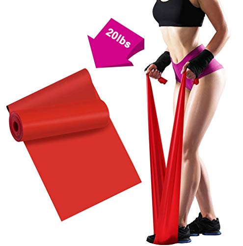 ERUW Bande Élastique Fitness, 2m Élastique Musculation Bande de Resistance Élastique Pilates Bandes d'exercise pour la physiothérapie, Le Yoga, la rééducation, Les étirements (Red)